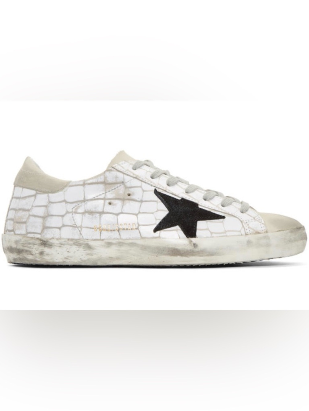 Golden Goose White Croc Superstar Sneakers